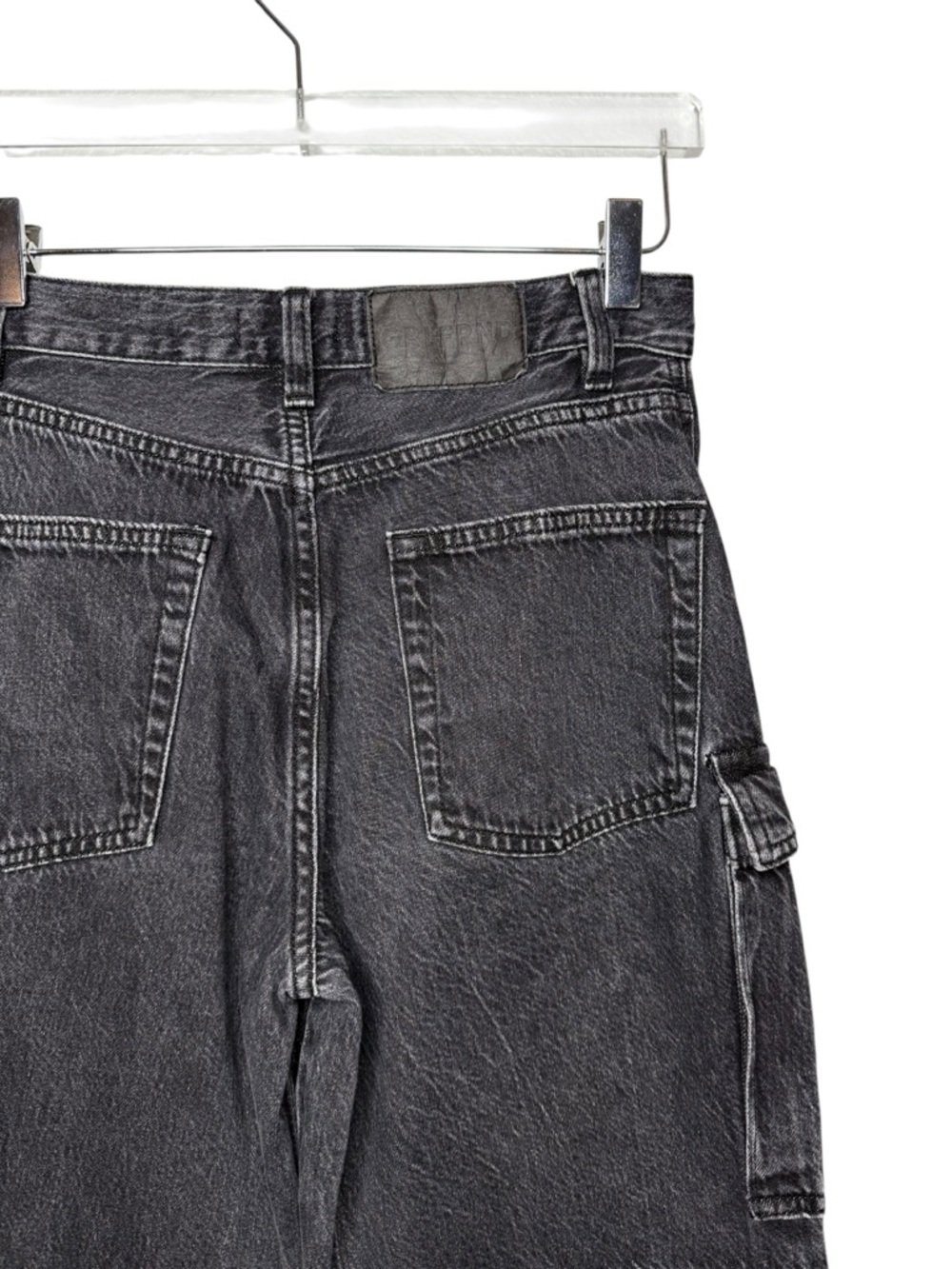 GRLFRND The Lex Black Wash Women’s Wide Leg Cargo Jeans Sz 25 - Picture 8 of 13